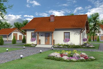  Projekt domu Bilbao szkielet drewniany (SLN2510) - projekt domu parterowego - Zdjęcie 1