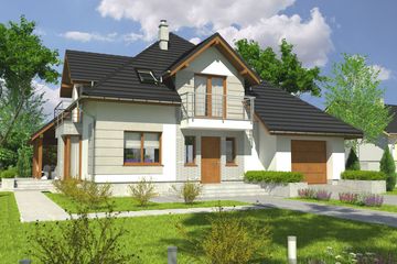  Projekt domu Diana z garażem 1-st. [A] (WRF1799) - projekt domu parterowego z poddaszem - Zdjęcie 1