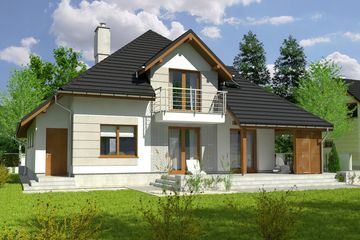  Projekt domu Diana z garażem 1-st. [A] (WRF1799) - projekt domu parterowego z poddaszem - Zdjęcie 2