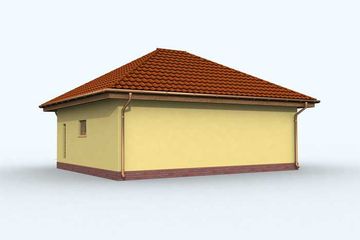 Projekt budynku gospodarczego G116 budynek gospodarczy - parterowy dom o powierzchni 48,88 m², dach kopertowy - ujęcie 3