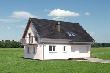  Projekt domu Oberek - murowana–ceramika (KRD2759) - projekt domu parterowego z poddaszem - Zdjęcie 2