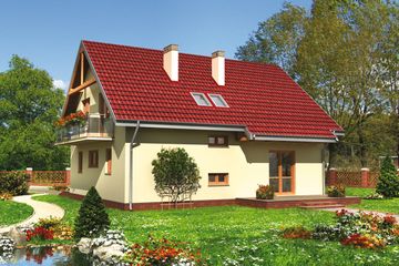  Projekt domu Oberek - murowana–ceramika (KRD2759) - projekt domu parterowego z poddaszem - Zdjęcie 6