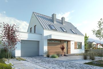  Projekt domu Przytulny 2 (WAW1095) - projekt domu parterowego z poddaszem - Zdjęcie 1