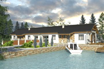  Projekt domu Rokitniczka z garażem 1-st. bliźniak [A-BL] (WRF1812) - projekt domu parterowego - Zdjęcie 1