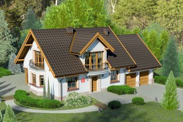  Projekt domu przy Wiosennej 12 (KRK1484) - projekt domu parterowego z poddaszem - Zdjęcie 1