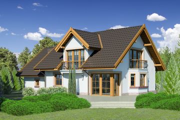  Projekt domu przy Wiosennej 12 (KRK1484) - projekt domu parterowego z poddaszem - Zdjęcie 2