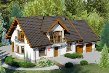  Projekt domu przy Wiosennej 15 (KRK1486) - projekt domu parterowego z poddaszem - Zdjęcie 1