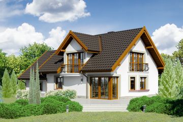  Projekt domu przy Wiosennej 15 (KRK1486) - projekt domu parterowego z poddaszem - Zdjęcie 2