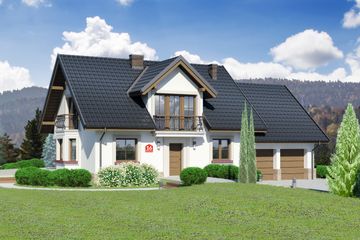  Projekt domu przy Wiosennej 16 (KRK1487) - projekt domu parterowego z poddaszem - Zdjęcie 1