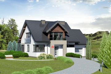  Projekt domu przy Wiosennej 17 (KRK1488) - projekt domu parterowego z poddaszem - Zdjęcie 1