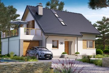  Projekt domu BW-36 wariant 6 (JGC1180) - projekt domu parterowego z poddaszem - Zdjęcie 2