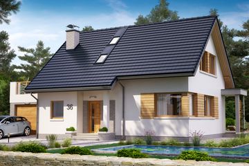  Projekt domu BW-36 wariant 6 (JGC1180) - projekt domu parterowego z poddaszem - Zdjęcie 3