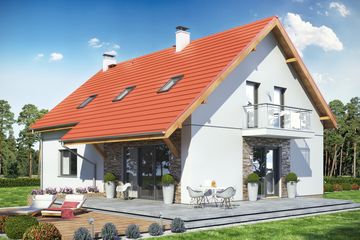  Projekt domu Bocian 1 z garażem 2-st. (WRL1048) - projekt domu parterowego z poddaszem - Zdjęcie 2