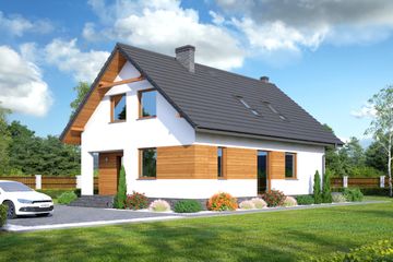  Projekt domu Gładyszów 13 (KRP2114) - projekt domu parterowego z poddaszem - Zdjęcie 1