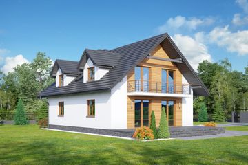  Projekt domu Karowice m1x (KRP2116) - projekt domu parterowego z poddaszem - Zdjęcie 2