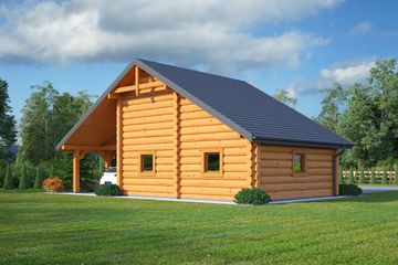Projekt garażu GD 2w - parterowy dom o powierzchni 52 m², dach dwuspadowy - ujęcie 2