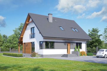  Projekt domu Niwa dws (KRP2119) - projekt domu parterowego z poddaszem - Zdjęcie 1