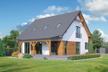  Projekt domu Niwa dws (KRP2119) - projekt domu parterowego z poddaszem - Zdjęcie 2