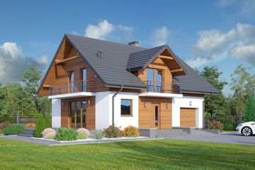  Projekt domu Sadowice g (KRP2121) - projekt domu parterowego z poddaszem - Zdjęcie 1