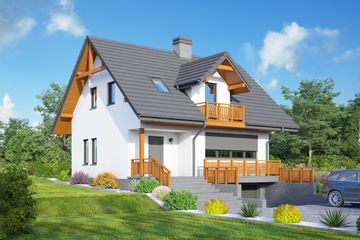  Projekt domu Chocz dws (KRP2122) - projekt domu parterowego z poddaszem - Zdjęcie 1