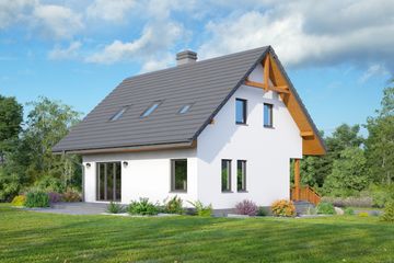  Projekt domu Chocz dws (KRP2122) - projekt domu parterowego z poddaszem - Zdjęcie 2