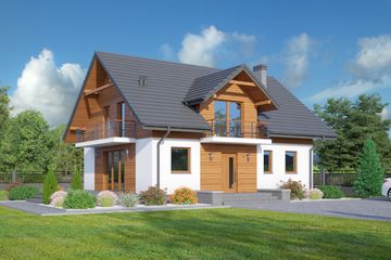  Projekt domu Sadowice (KRP2123) - projekt domu parterowego z poddaszem - Zdjęcie 1