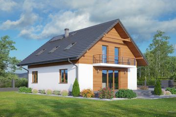  Projekt domu Sadowice (KRP2123) - projekt domu parterowego z poddaszem - Zdjęcie 2