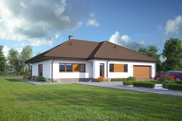  Projekt domu Astronowo duże (KRP2130) - projekt domu parterowego z poddaszem - Zdjęcie 1