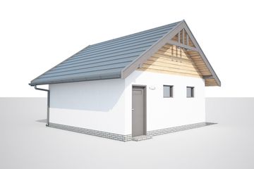  Projekt garażu G330C szkielet drewniany, garaż dwustanowiskowy (SLN2523) - projekt garażu parterowego - Zdjęcie 1