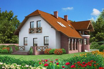  Projekt domu Merlo szkielet drewniany, dom dwurodzinny (SLN2512) - projekt domu parterowego z poddaszem - Zdjęcie 2