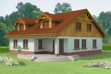  Projekt domu at-91 (BSK1012) - projekt domu parterowego z poddaszem - Zdjęcie 2