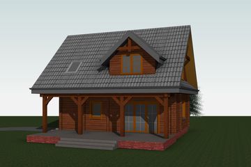  Projekt domu letniskowego At-166 (BSK1030) - projekt domu parterowego z poddaszem - Zdjęcie 1