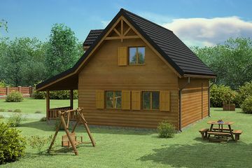  Projekt domu Tb-46 (BSK1036) - projekt domu parterowego z poddaszem - Zdjęcie 2