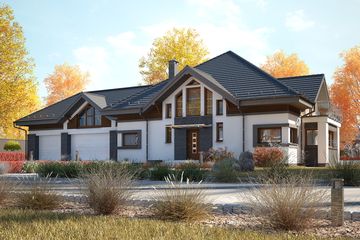  Projekt domu Lanella 3 (KKF1004) - projekt domu parterowego z poddaszem - Zdjęcie 1