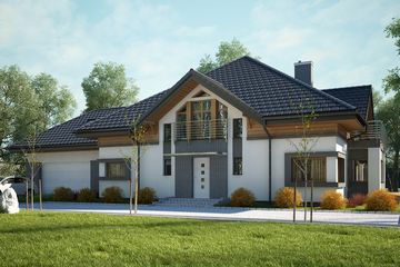  Projekt domu Lanella (KKF1005) - projekt domu parterowego z poddaszem - Zdjęcie 1