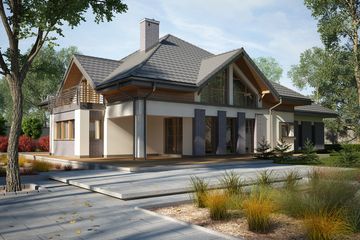  Projekt domu Lanella (KKF1005) - projekt domu parterowego z poddaszem - Zdjęcie 2