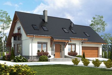  Projekt domu Dla Ciebie 2 z garażem 2-st. [A1] (WRF1823) - projekt domu parterowego z poddaszem - Zdjęcie 1