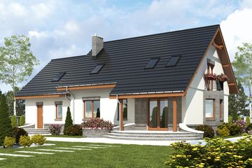  Projekt domu Dla Ciebie 2 z garażem 2-st. [A1] (WRF1823) - projekt domu parterowego z poddaszem - Zdjęcie 2