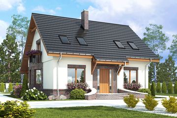  Projekt domu Dla Ciebie 2 bez garażu [B] (WRF1824) - projekt domu parterowego z poddaszem - Zdjęcie 1