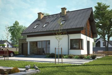  Projekt domu Senea (KKF1006) - projekt domu parterowego z poddaszem - Zdjęcie 1