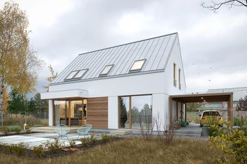  Projekt domu Przytulny 3 (WAW1097) - projekt domu parterowego z poddaszem - Zdjęcie 2