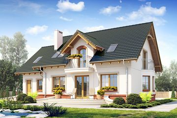  Projekt domu Dla Ciebie 1 w4 z garażem 1-st. [A] (WRF1717) - projekt domu parterowego z poddaszem - Zdjęcie 2