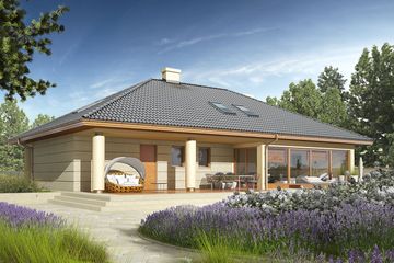 Projekt domu Alan II G2 - parterowy dom o powierzchni 137,49 m², dach kopertowy - ujęcie 4