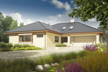 Projekt domu Alan II G2 - parterowy dom o powierzchni 137,49 m², dach kopertowy - ujęcie 5