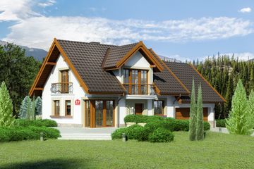  Projekt domu przy Wiosennej 19 (KRK1495) - projekt domu parterowego z poddaszem - Zdjęcie 1