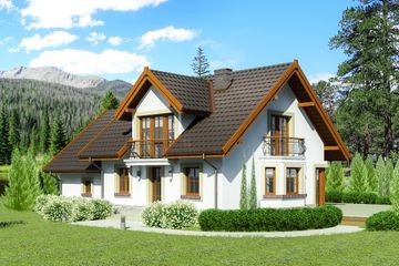  Projekt domu przy Wiosennej 19 (KRK1495) - projekt domu parterowego z poddaszem - Zdjęcie 2