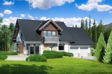  Projekt domu przy Wiosennej 20 (KRK1496) - projekt domu parterowego z poddaszem - Zdjęcie 1