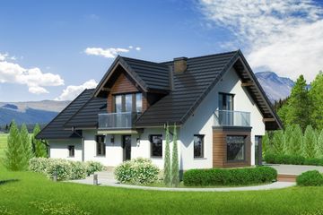  Projekt domu przy Wiosennej 20 (KRK1496) - projekt domu parterowego z poddaszem - Zdjęcie 2