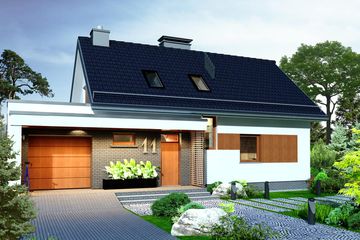  Projekt domu Domidea 58 mG w2 (WAC1090) - projekt domu parterowego z poddaszem - Zdjęcie 2