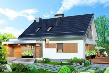  Projekt domu Domidea 58 mG w2 (WAC1090) - projekt domu parterowego z poddaszem - Zdjęcie 3